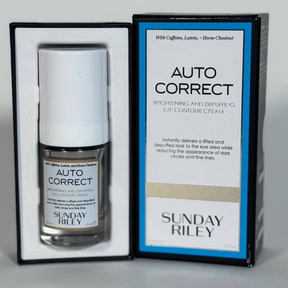 NIB Sunday Riley Auto Correct Brightening Depuffing Eye Cream 0.5fl oz / 15ml